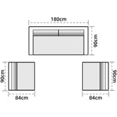 Monte Aluminum Loveseat with Armless Chairs-4 seats ..Delivery in 3-7 working days